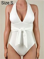 SIZE S WHITE BATHING SUIT ONE PIECE