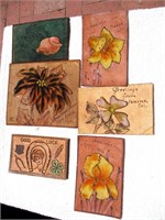 1907 Leather Postcards- Hand Painted And Signed ()