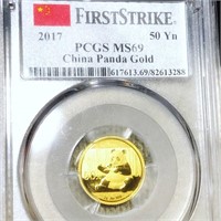 2017 Chinese Gold Panda 50 Yen PCGS - MS69