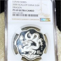 2000 Chinese Silver 10 Yen NGC - PF69ULTCAM