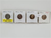 Four Proof Jefferson Nickels