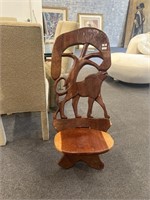 Carved African birthing chair