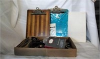Clip Boards, belt buckles and more