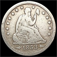 1853 Arrows, Rays Seated Liberty Quarter NICELY