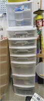 plastic storage drawers w/contents