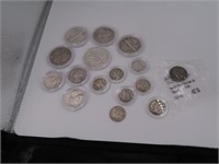 $5 Face Value US asst SIlver Coins in sleeves