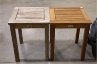 TWO WOODEN SIDE TABLES 16"X16"X20"