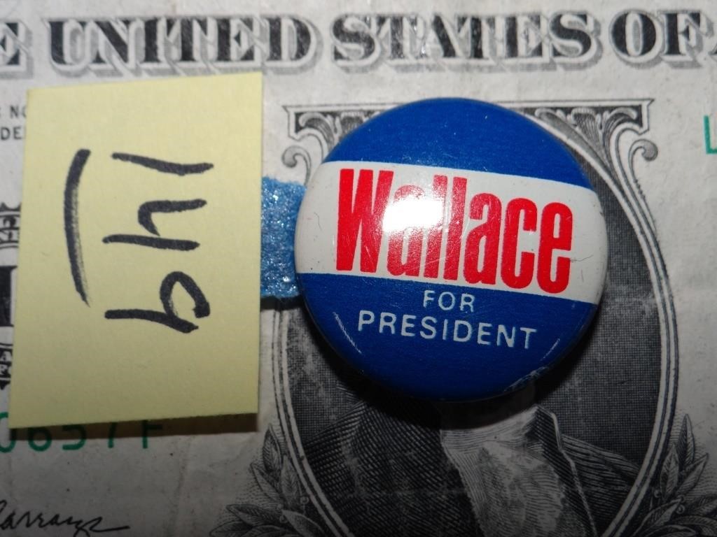"Wallace For President" Political Button