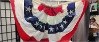 Patriotic red, white and blue swag flag banner