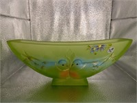 Fenton Unique Uranium Glass with Blue Birds