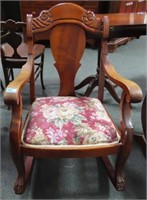 EMPIRE STYLE MAHOGANY ROCKING CHAIR WITH