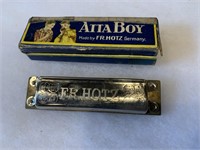ATTA BOY F.R. HOTZ GERMANY HARMONICA WITH BOX
