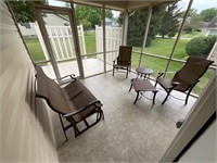 Outdoor/Patio Chairs, Table, Glider Set