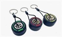 3 Rubber Pirelli p tire racing keychains