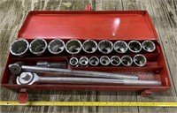 3/4 in drive Metric socket set 19-50 mm