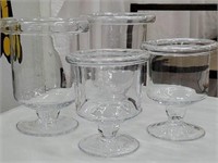 Set 4 glass candle holders