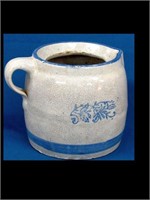 BLUE & GREY STONEWARE PITCHER