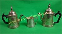 Silver Plated Small Teapots & Creamer