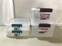 Storage bins- assort sizes, all w/lids***