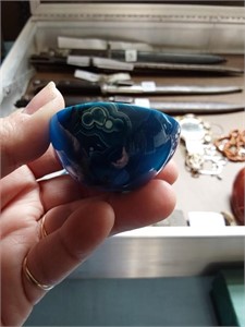 Sapphire Blue Art Glass Mini Bowl