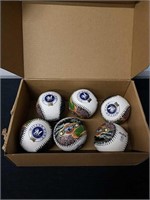 Six new baseball park souvenir baseballs