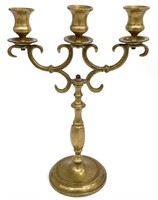 Solid Brass 3-Arm Candelabra Candlestick