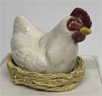 Barbara Kulhman  hen on nest with chicken and e