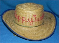 Vtg Happy Trails Straw Hat, Signed