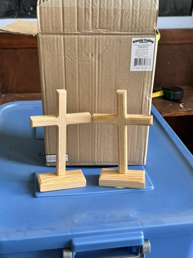 Box of Small Wooden Crosses