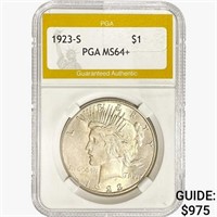 1923-S Silver Peace Dollar PGA MS64+