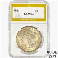 1921 Morgan Silver Dollar PGA MS65