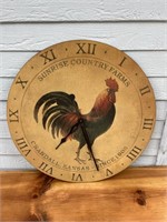 ROOSTER WALL CLOCK Battery 23 1/8" Crandall,