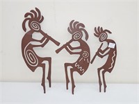 3 METAL "KOKOPELLI" NATIVE FERTILITY DIETIES