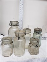6 very old canning jars needs a cleaning