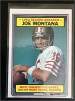 1983 TOPPS NFL FOOTBALL "JOE MONTANA, RECORD BREA