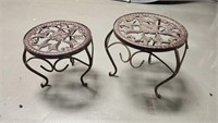 Metal Flower Pedestal Plant Stands