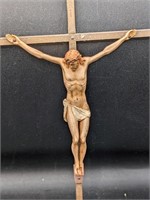 Vintage Metal Crucifix w/ Plastic Jesus Christ