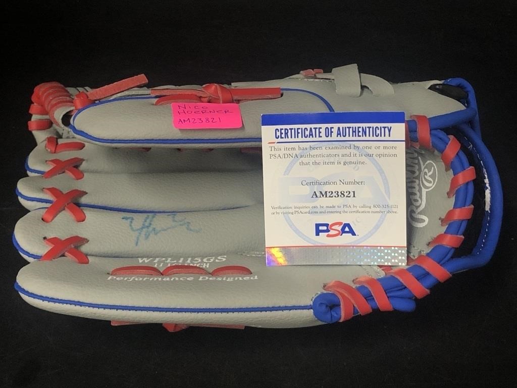 Nico Hoerner Signed Baseball Glove PSA DNA