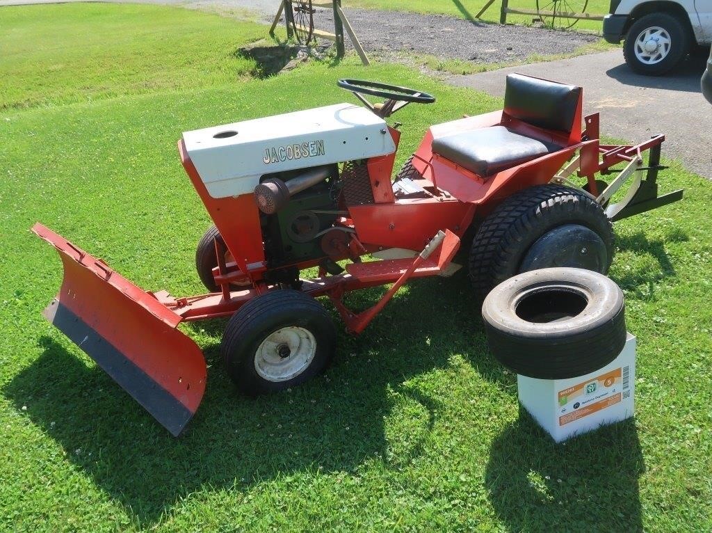 Jacobson 10 HP Tractor w/42" Plow, 2 Tillers,