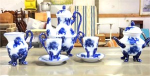 Mini Blue and White Tea set has undertray not pic.
