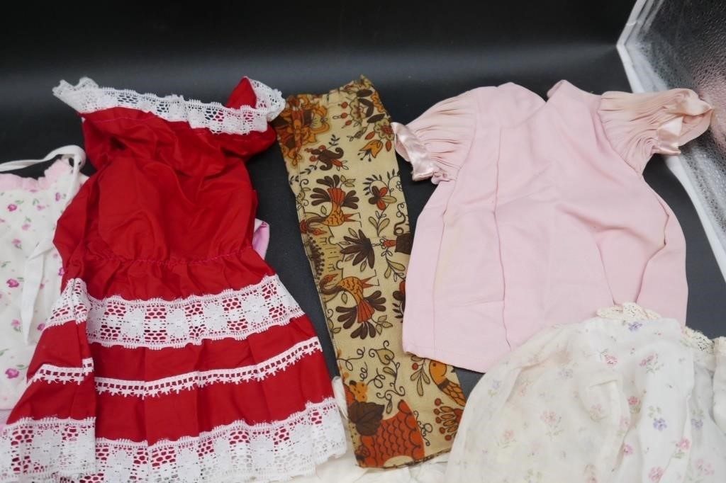 LOT OF DOLL CLOTHES - SOME HOMEMADE!