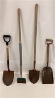 Set Of 3 Shovels With Hoe
