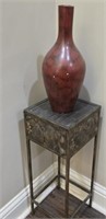Decorative Vase AS IS & Metal Plant Stand