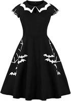 XL Embroidery Halloween Vintage Dress