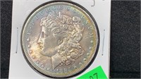 1884-O Silver Morgan Dollar toning