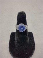 Round 3.66ct Marked Tanzanite Designer Ring