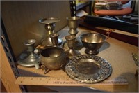Assorted Brass Pieces (Including Grapes Tray)