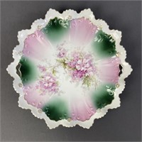 Pink and Green Cake Plate Made in Austria