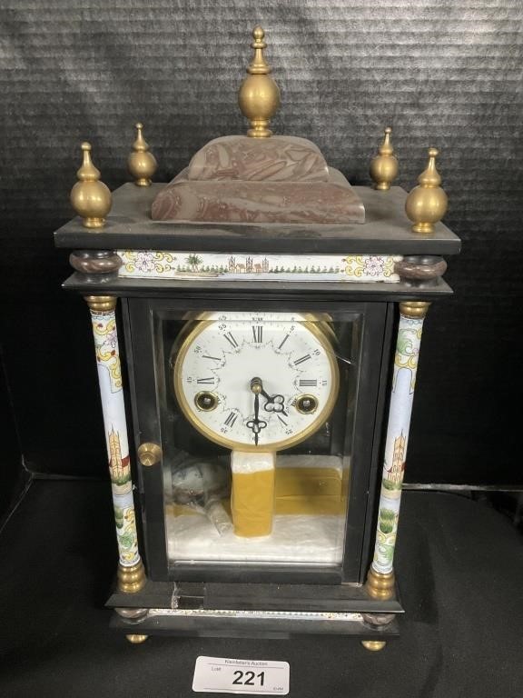 Rare Victorian Clock W/ Porcelain Face.