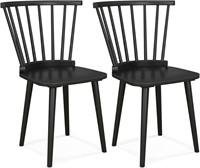 $145  GOFLAME Windsor Dining Chairs Set of 2  Blac